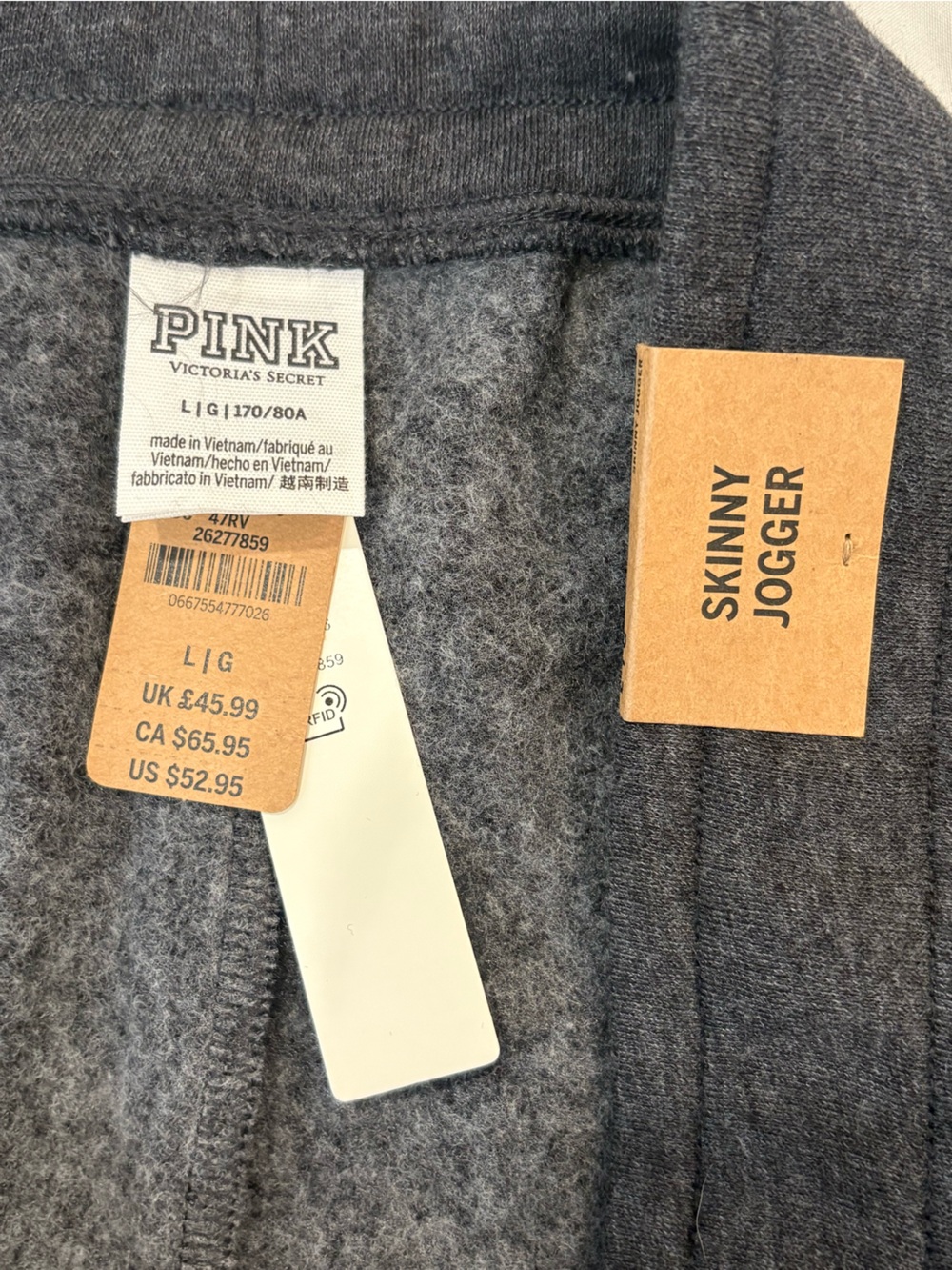 PINK by Victoria’s Secret Skinny Jogger Sweatpants – Charcoal Gray | NWT - Picture 7 of 10